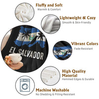 El Salvador Flag Throw Blanket Salvadoran Pride Torogoz Bird Palm Tree Volcano - Wonder Print Shop