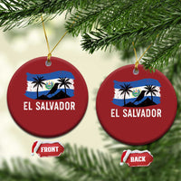 El Salvador Flag Christmas Ornament Salvadoran Pride Torogoz Bird Palm Tree Volcano - Wonder Print Shop