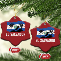 El Salvador Flag Christmas Ornament Salvadoran Pride Torogoz Bird Palm Tree Volcano - Wonder Print Shop