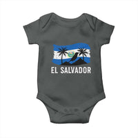 El Salvador Flag Baby Onesie Salvadoran Pride Torogoz Bird Palm Tree Volcano - Wonder Print Shop