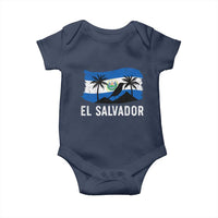 El Salvador Flag Baby Onesie Salvadoran Pride Torogoz Bird Palm Tree Volcano - Wonder Print Shop