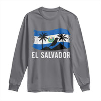 El Salvador Flag Long Sleeve Shirt Salvadoran Pride Torogoz Bird Palm Tree Volcano - Wonder Print Shop