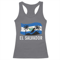 El Salvador Flag Racerback Tank Top Salvadoran Pride Torogoz Bird Palm Tree Volcano - Wonder Print Shop