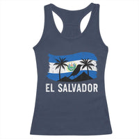 El Salvador Flag Racerback Tank Top Salvadoran Pride Torogoz Bird Palm Tree Volcano - Wonder Print Shop