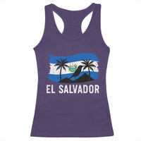 El Salvador Flag Racerback Tank Top Salvadoran Pride Torogoz Bird Palm Tree Volcano - Wonder Print Shop
