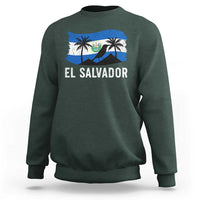 El Salvador Flag Sweatshirt Salvadoran Pride Torogoz Bird Palm Tree Volcano - Wonder Print Shop