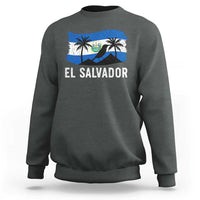 El Salvador Flag Sweatshirt Salvadoran Pride Torogoz Bird Palm Tree Volcano - Wonder Print Shop
