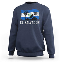 El Salvador Flag Sweatshirt Salvadoran Pride Torogoz Bird Palm Tree Volcano - Wonder Print Shop