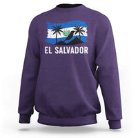 El Salvador Flag Sweatshirt Salvadoran Pride Torogoz Bird Palm Tree Volcano - Wonder Print Shop