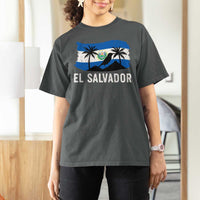 El Salvador Flag T Shirt For Women Salvadoran Pride Torogoz Bird Palm Tree Volcano - Wonder Print Shop