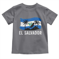 El Salvador Flag Toddler T Shirt Salvadoran Pride Torogoz Bird Palm Tree Volcano - Wonder Print Shop