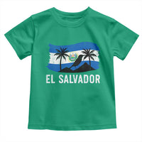 El Salvador Flag Toddler T Shirt Salvadoran Pride Torogoz Bird Palm Tree Volcano - Wonder Print Shop