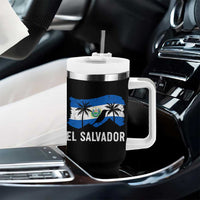 El Salvador Flag Tumbler With Handle Salvadoran Pride Torogoz Bird Palm Tree Volcano - Wonder Print Shop