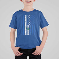 Salvadoran America Flag T Shirt For Kid El Salvador USA Patriotic - Wonder Print Shop