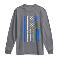 Salvadoran America Flag Long Sleeve Shirt El Salvador USA Patriotic - Wonder Print Shop