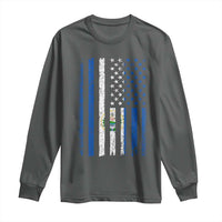 Salvadoran America Flag Long Sleeve Shirt El Salvador USA Patriotic - Wonder Print Shop