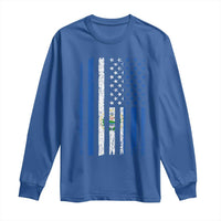 Salvadoran America Flag Long Sleeve Shirt El Salvador USA Patriotic - Wonder Print Shop