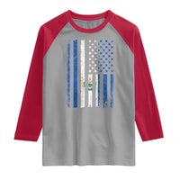 Salvadoran America Flag Raglan Shirt El Salvador USA Patriotic - Wonder Print Shop