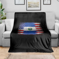 El Salvador American Flag Throw Blanket Distressed Grunge USA Salvadoran Pride - Wonder Print Shop