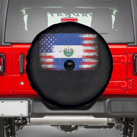 El Salvador American Flag Spare Tire Cover Distressed Grunge USA Salvadoran Pride - Wonder Print Shop
