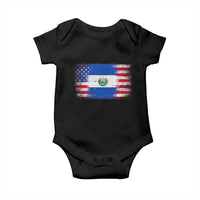 El Salvador American Flag Baby Onesie Distressed Grunge USA Salvadoran Pride - Wonder Print Shop