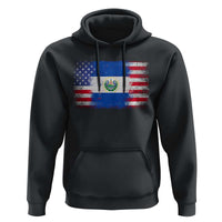 El Salvador American Flag Hoodie Distressed Grunge USA Salvadoran Pride - Wonder Print Shop