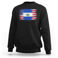 El Salvador American Flag Sweatshirt Distressed Grunge USA Salvadoran Pride - Wonder Print Shop