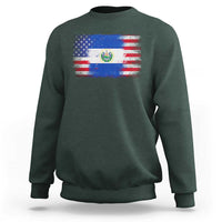El Salvador American Flag Sweatshirt Distressed Grunge USA Salvadoran Pride - Wonder Print Shop