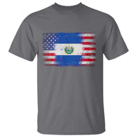 El Salvador American Flag T Shirt Distressed Grunge USA Salvadoran Pride - Wonder Print Shop