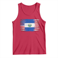 El Salvador American Flag Tank Top Distressed Grunge USA Salvadoran Pride - Wonder Print Shop