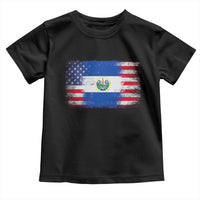 El Salvador American Flag Toddler T Shirt Distressed Grunge USA Salvadoran Pride - Wonder Print Shop