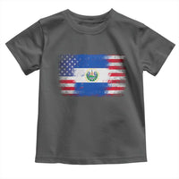 El Salvador American Flag Toddler T Shirt Distressed Grunge USA Salvadoran Pride - Wonder Print Shop