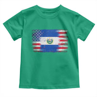 El Salvador American Flag Toddler T Shirt Distressed Grunge USA Salvadoran Pride - Wonder Print Shop