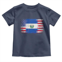 El Salvador American Flag Toddler T Shirt Distressed Grunge USA Salvadoran Pride - Wonder Print Shop