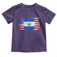 El Salvador American Flag Toddler T Shirt Distressed Grunge USA Salvadoran Pride - Wonder Print Shop