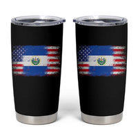 El Salvador American Flag Tumbler Cup Distressed Grunge USA Salvadoran Pride - Wonder Print Shop