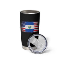 El Salvador American Flag Tumbler Cup Distressed Grunge USA Salvadoran Pride - Wonder Print Shop