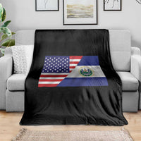 El Salvador American Flag Throw Blanket Salvadoran USA Pride Heritage Roots - Wonder Print Shop