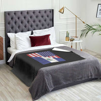 El Salvador American Flag Throw Blanket Salvadoran USA Pride Heritage Roots - Wonder Print Shop