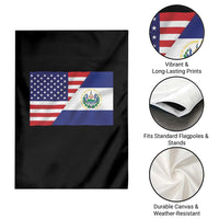 El Salvador American Flag Garden Flag Salvadoran USA Pride Heritage Roots - Wonder Print Shop
