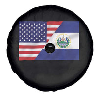 El Salvador American Flag Spare Tire Cover Salvadoran USA Pride Heritage Roots - Wonder Print Shop