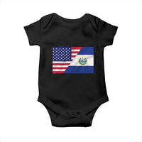 El Salvador American Flag Baby Onesie Salvadoran USA Pride Heritage Roots - Wonder Print Shop