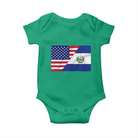 El Salvador American Flag Baby Onesie Salvadoran USA Pride Heritage Roots - Wonder Print Shop