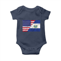 El Salvador American Flag Baby Onesie Salvadoran USA Pride Heritage Roots - Wonder Print Shop