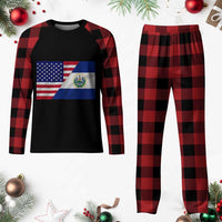 El Salvador American Flag Plaid Pajama Set Salvadoran USA Pride Heritage Roots - Wonder Print Shop