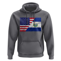 El Salvador American Flag Hoodie Salvadoran USA Pride Heritage Roots - Wonder Print Shop