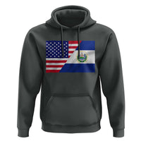 El Salvador American Flag Hoodie Salvadoran USA Pride Heritage Roots - Wonder Print Shop