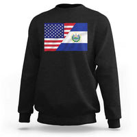 El Salvador American Flag Sweatshirt Salvadoran USA Pride Heritage Roots - Wonder Print Shop