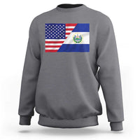 El Salvador American Flag Sweatshirt Salvadoran USA Pride Heritage Roots - Wonder Print Shop