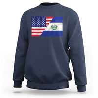 El Salvador American Flag Sweatshirt Salvadoran USA Pride Heritage Roots - Wonder Print Shop